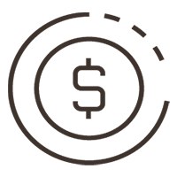 Circular icon featuring a dollar symbol enclosed within a protective outline, representing secure budgeting and financial safeguarding practices.