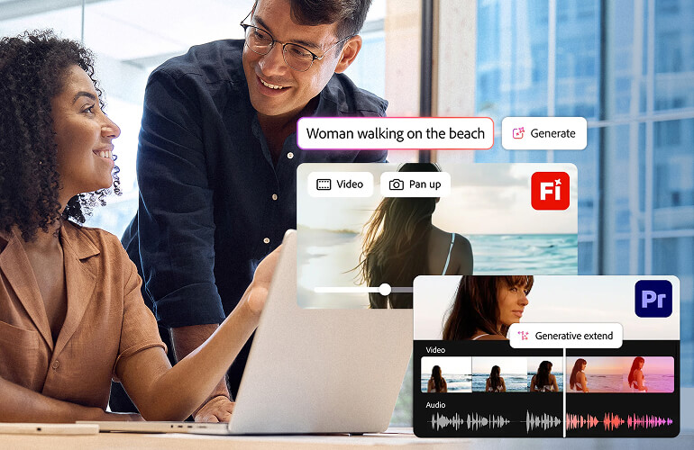 People coding on desktop.