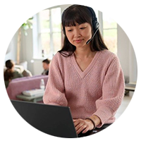 EPOS woman using headset for EPOS audio solutions