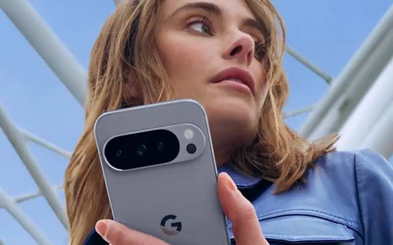 girl holding a google pixel phone