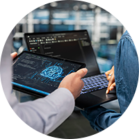 Professional working on laptop
