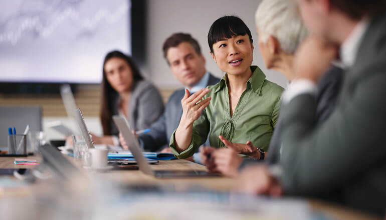 People in meeting.