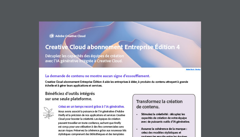Article Dynamisez vos équipes avec Creative Cloud abonnement Entreprise Édition 4 Image