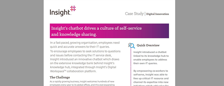 Insight’s chatbot drives a culture of self-service and knowledge sharing case study