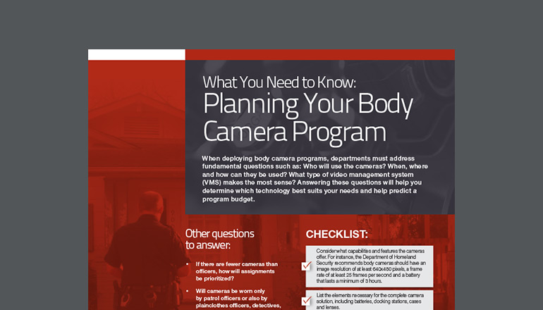 Article Planning Your Body Camera Program Image