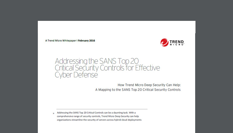 Article Addressing SANS Top 20 Critical Security Controls Image