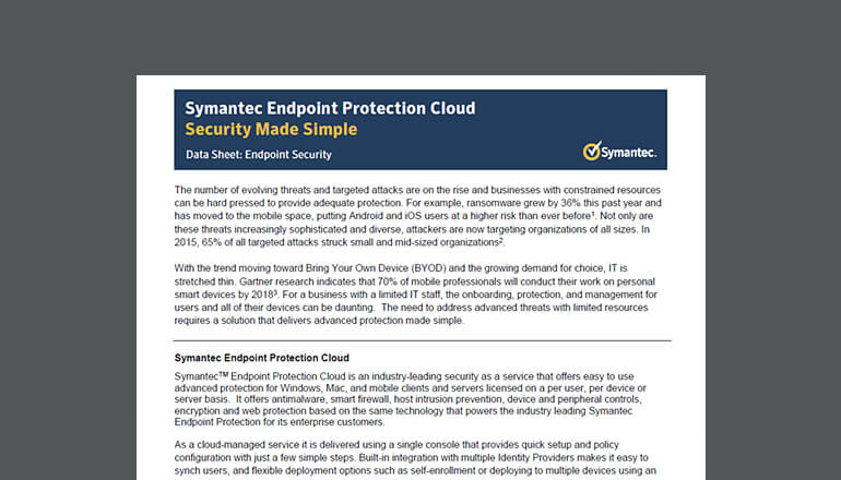 Article Symantec Endpoint Protection Cloud  Image