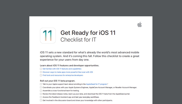 Article Apple: Get Ready Checklist for iOS 11 Image