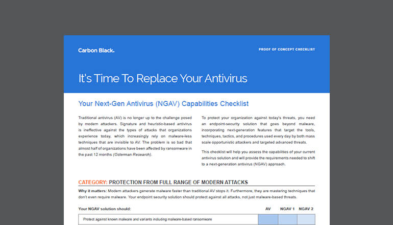 Article Carbon Black Next-Gen Antivirus Checklist Image
