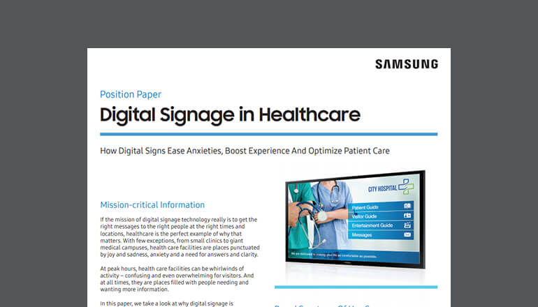 Article Samsung Digital Signage in Healthcare Image