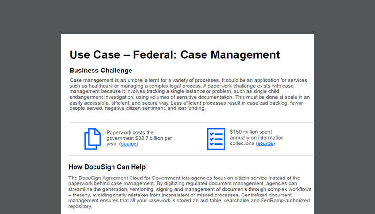 Article DocuSign: Case Management for Federal Government  Image