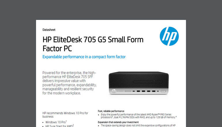 Article HP EliteDesk 705 G5 Small Form Factor PC  Image