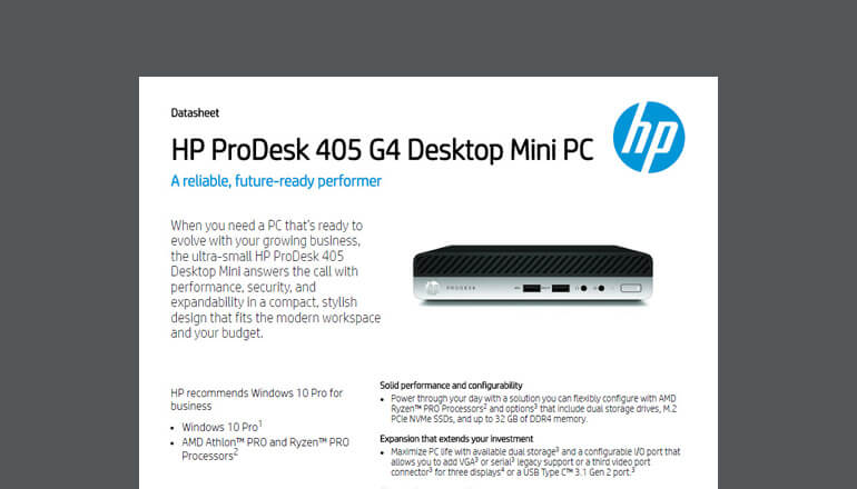 Article HP ProDesk 405 G4 Desktop Mini PC Image