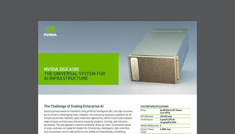 Article NVIDIA DGX A100 Datasheet: The Universal System for AI Infrastructure  Image