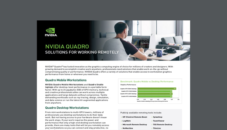 Article NVIDIA Quadro Solutions for Working Remotely  Image
