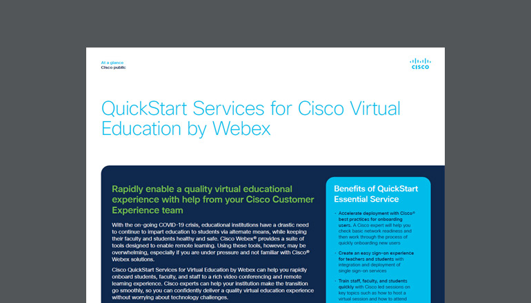 Article QuickStart Services for Cisco Virtual Education by Webex  Image