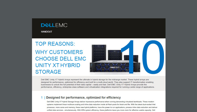 Article Top Reasons Why Customers Choose Dell EMC Unity XT Hybrid Storage  Image