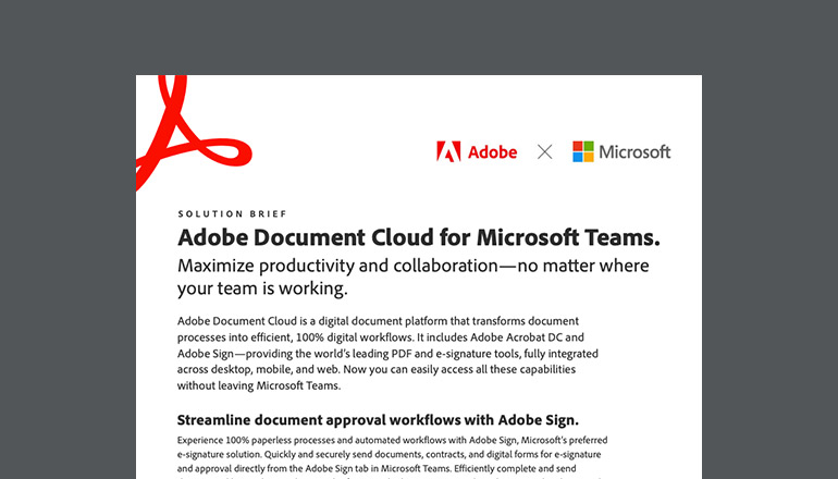 Thumbnail of Microsoft Teams and Adobe Sign asset