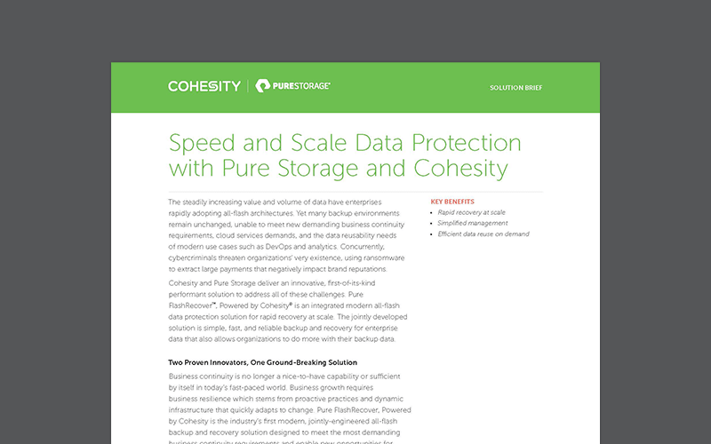 Article Speed and Scale Data Protection With Pure Storage and Cohesity Image