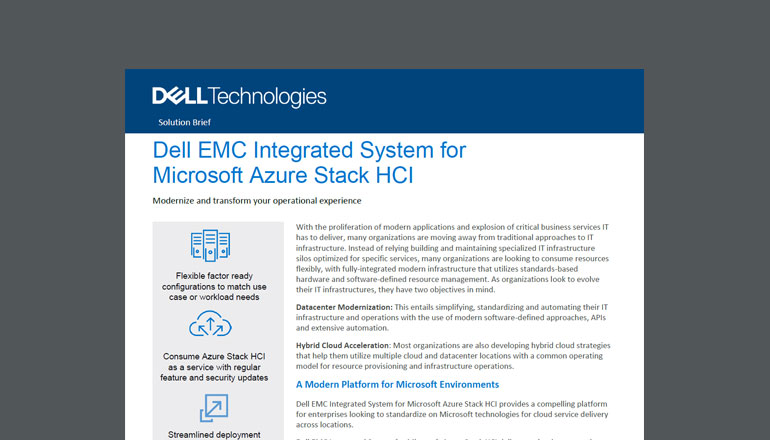 Article Dell EMC Integrated System for Microsoft Azure Stack HCI  Image