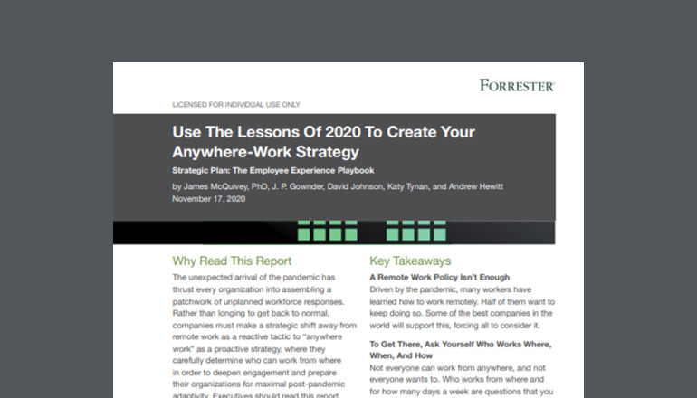 Article Forrester: Creating Your Anywhere-Work Strategy Image