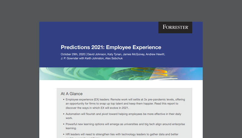 文章 Forrester: Predictions 2021: Employee Experience  图像
