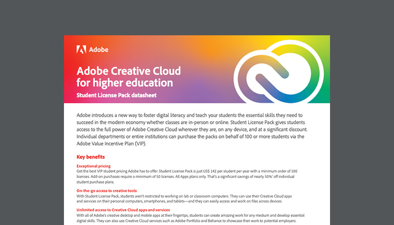Article Adobe Creative Cloud for Higher Education Image