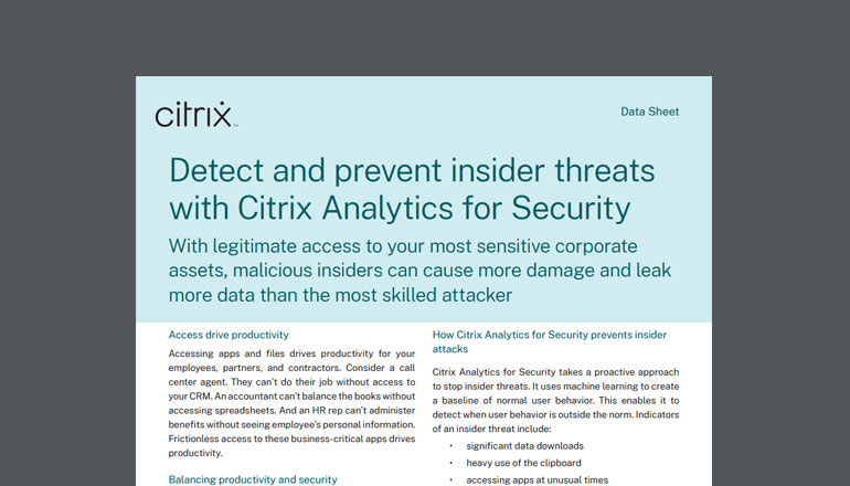 文章 Detect and Prevent Insider Threats With Citrix Analytics for Security 图像