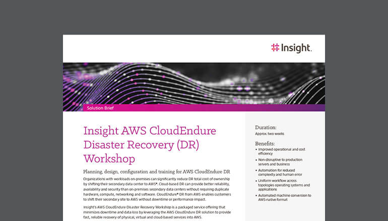 Article Insight AWS CloudEndure Disaster Recovery (DR) Workshop Image