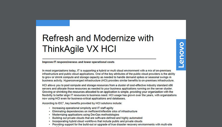 Article Refresh and Modernize With ThinkAgile VX HCI  Image