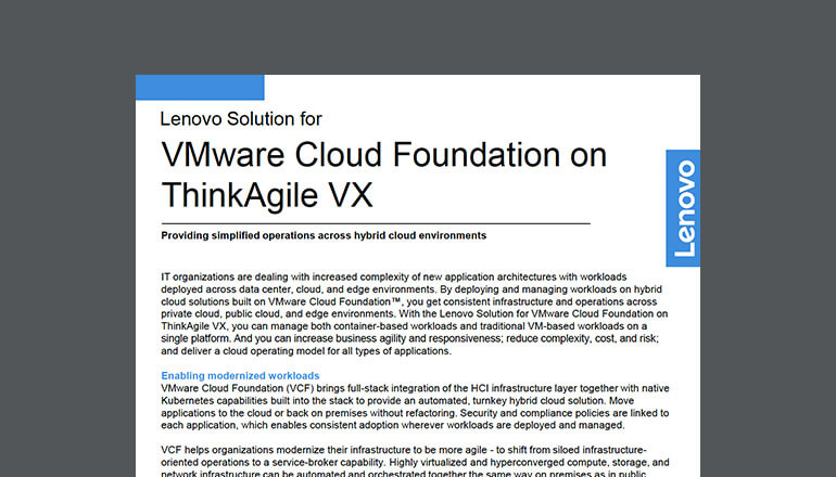Article VMware Cloud Foundation on ThinkAgile VX Image
