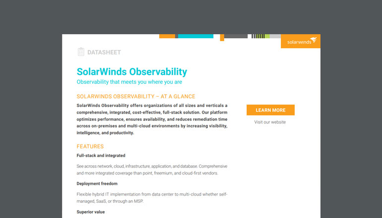 Article SolarWinds Observability Image