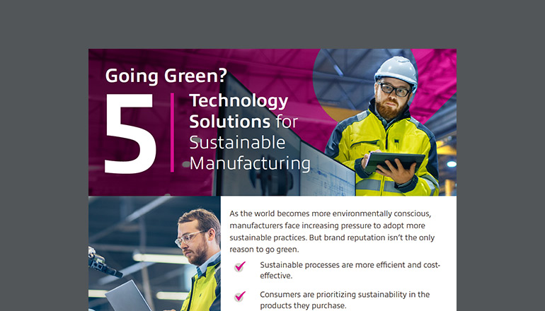 Article Going Green? 5 Technology Solutions for Sustainable Manufacturing Image