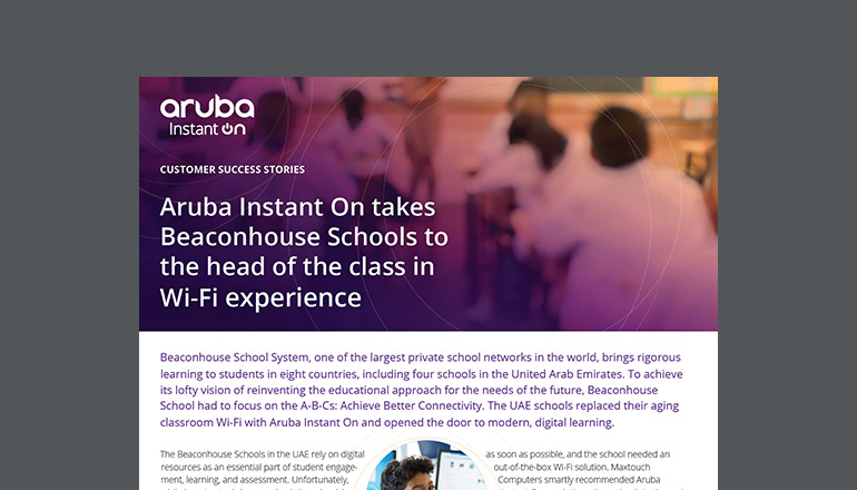 Article Aruba Instant On Takes Beaconhouse School to the Head of the Class  Image
