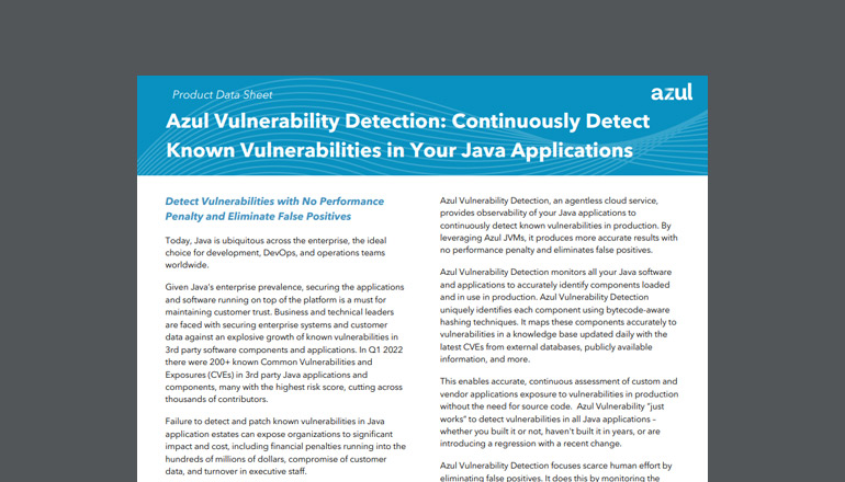 Article Azul Vulnerability Detection  Image