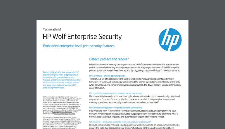 Article HP Wolf Enterprise Security: Embedded Enterprise-level Print Security  Image