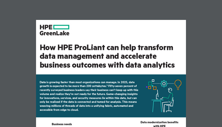 Article How HPE ProLiant Can Help Transform Data Management and Accelerate Business Outcomes with Data Analytics  Image