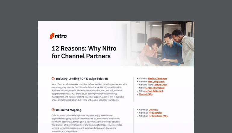 Article 12 Reasons: Why Nitro for Channel Partners  Image