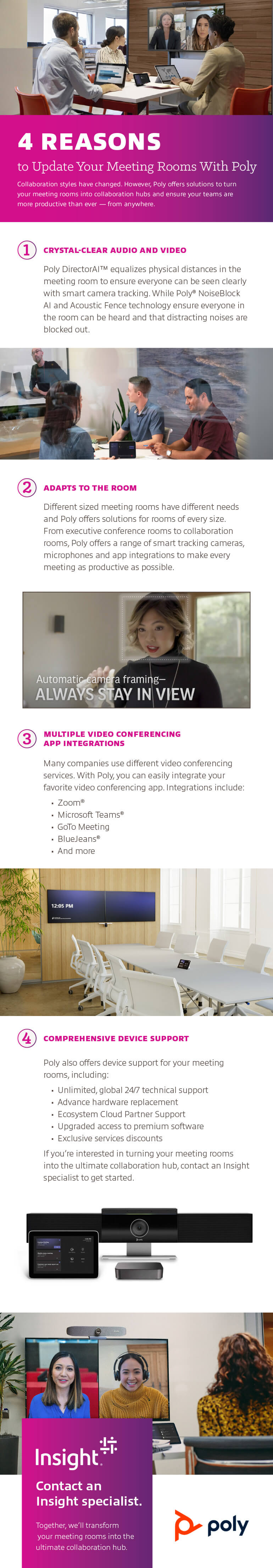 Infographic for 4 Reasons to Update Your Meeting Rooms With Poly as described below