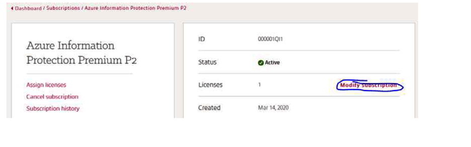Modify subscriptions view