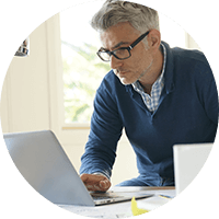 Man working in the office desk 