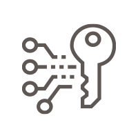 Icon concept of threats trying to break through a secure barrier