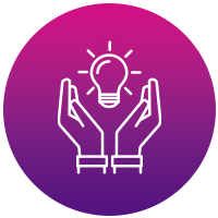 hands over light bulb icon