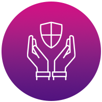 hands over shield icon
