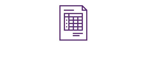 Icon of financial reporting spreadsheet