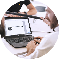 Professional using laptop