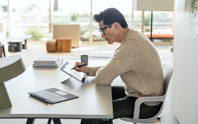 Developer working at desk