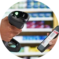 Professional using scanner