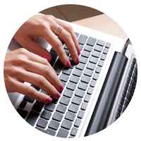 Person with hands on keyboard
