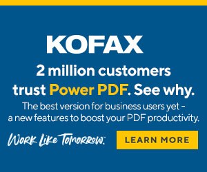 Ad: Kofax: Power PDF. Learn more